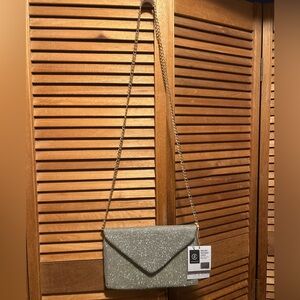 LS Elegant Glitter Envelope Crossbody Clutch